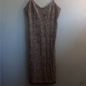 Old Navy Black and Pink Floral Midi Dress